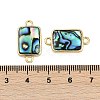 Brass Pave Natural Paua Shell Connector Charms KK-M299-01B-G-3