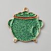 Saint Patrick's Day Glitter Alloy Enamel Pendants ENAM-CJC0003-58F-KCG-1
