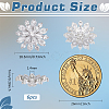 6PCS Brass Micro Pave Clear Cubic Zirconia Buttons KK-FG0001-26D-2