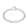 Tarnish Resistant Unisex 304 Stainless Steel Cable Chain Bracelets BJEW-P245-39P-1