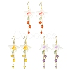 3 Pairs Acrylic & Brass Dangle Earrings for Women EJEW-TA00566-1
