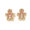 Christmas Brass Enamel Beads KK-I474-G03-1