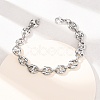 304 Stainless Steel Coffee Bean Link Chain Bracelets for Women Men LS-BJEW-F529-10A-P-1