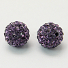 Half Drilled Polymer Clay Rhinestone Round Beads X-RB-H258-HD8mm-539-1