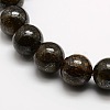 Round Natural Bronzite Beads Strands G-P059B-01-2