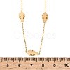 304 Stainless Steel Fish Bone Shaped Link Chain Necklaces for Women NJEW-A064-04G-5