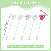 5Pcs Forget-me-not 304 Stainless Steel Lapel Pins JEWB-PH01279-2