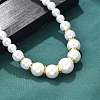 ABS Imitation Pearl Round Graduated Beaded Necklaces for Women NJEW-B125-01G-2