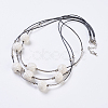 Waxed Cord Tiered Necklace NJEW-P185-A05-1