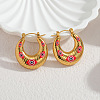 304 Stainless Steel Enamel Hoop Earrings WG83717-01-1