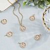6Pcs Brass Micro Pave Cubic Zirconia Enamel Pendants KK-BBC0020-66-3