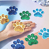 12Pcs 4 Colors Pawprint Polyester & Sequin Cloth Iron on Sew on Patches PATC-TA0001-63-6