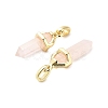 Natural Rose Quartz Double Terminal Pointed Pendant G-H097-01G-06-2