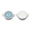 Alloy Enamel Links Connectors ENAM-TAC0003-01S-06O-2