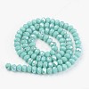 Electroplate Opaque Solid Color Glass Beads Strands EGLA-A034-P1mm-L15-2