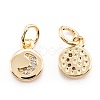 Brass Micro Pave Clear Cubic Zirconia Beads Pendants ZIRC-M114-05G-2