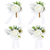 4Pcs Cloth & Plastic Imitation Flower Wrist Corsage & Boutonniere Sets AJEW-PH0008-28-1