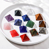 14Pcs 14 Style Pyramid Natural & Synthetic Gemstone Home Display Decorations G-FG00001-04-5