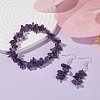 Natural Amethyst Chips Beaded Jewelry Set SJEW-JS01232-03-2