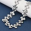 304 Stainless Steel Teardrop Link Chain Necklaces NJEW-D333-03P-2