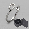 Anti-Tarnish 1Pc Rhodium Plated 925 Sterling Silver Open Cuff Ring Findings FIND-NB0004-89-7