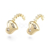 Brass Micro Pave Clear Cubic Zirconia Pendants KK-C006-17G-2