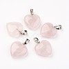 Natural Rose Quartz Pendants X-G-G956-B05-FF-2
