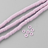 Flat Round Handmade Polymer Clay Bead Spacers CLAY-R067-4.0mm-26-1