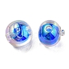 UV Plating Rainbow Iridescent Acrylic Beads OACR-A014-02E-2