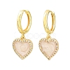 Brass Micro Pave Cubic Zirconia Hoop Dangle Earrings KK-CBA8324-16G-6