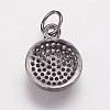 Brass Cubic Zirconia Charms KK-P134-25B-2