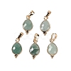 Natural Green Aventurine Faceted Pendans X-KK-L218-004G-06-1