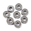 Alloy Initial Slide Charms with Grade A Rhinestones ALRI-R032-O-FF-3