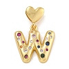 Brass Micro Pave Colorful Cubic Zirconia Pendants KK-P281-01G-W-1