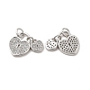 Brass Micro Pave Clear Cubic Zirconia Charms KK-E068-VB175-1