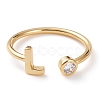 Brass Micro Pave Clear Cubic Zirconia Cuff Rings RJEW-Z005-L-G-1