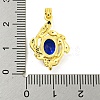 Brass Micro Pave Blue Cubic Zirconia Pendants KK-P263-06D-G-3