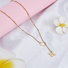 1Pc Letter & Heart Stainless Steel Lariat Necklaces for Women NJEW-LP0002-87G-H-3