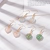 Gemstone Heart Dangle Earrings EJEW-JE04965-2