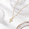 Brass Micro Pave Clear Cubic Zirconia Pendant Necklace NJEW-JN05390-03-1
