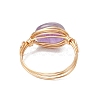 Oval Natural Amethyst & Amazonite & Rose Quartz & Citrine Finger Rings GG-CJ22AE-G-5
