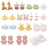 48Pcs 12 Styles Opaque Resin Pendants FIND-SC0003-24-1