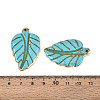 Dyed Synthetic Turquoise Leaf Pendants TURQ-T004-29A-3