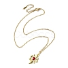 Golden Brass with Cubic Zirconia Heart Pendant Necklace NJEW-JN04592-2