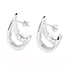 Clear Cubic Zirconia Triangle Stud Earrings EJEW-L231-74P-3