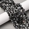 Natural Snowflake Obsidian Beads Strands G-K395-A04-01-1