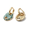 Oval Real 18K Gold Plated Brass Dangle Hoop Earrings EJEW-L268-007G-01-2