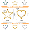 12Pcs 6 Styles Ion Plating(IP) 304 Stainless Steel Linking Ring Rhinestone Settings STAS-FH0002-03-2