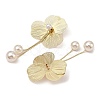 Flower Alloy Dangle Stud Earrings EJEW-L096-005G-3