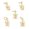 Rack Plating Brass Pave Cubic Zirconia Butterfly Ice Pick Pinch Bails KK-G464-06LG-3